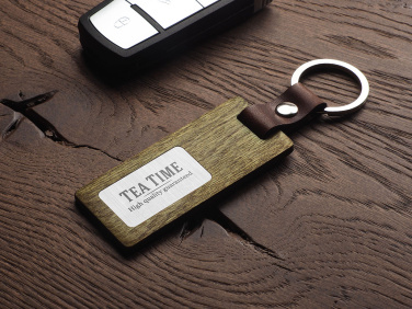 Logo trade promotional merchandise photo of: Wooden keyring 1853121