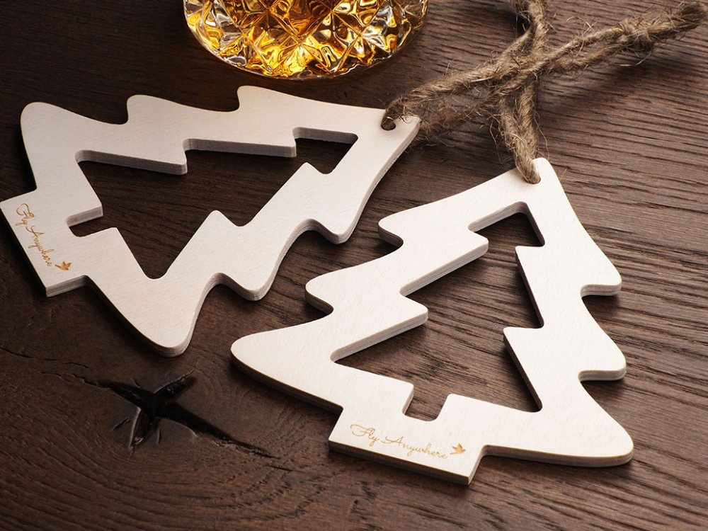 Logo trade business gift photo of: Wooden Christmas Decoration 1855121