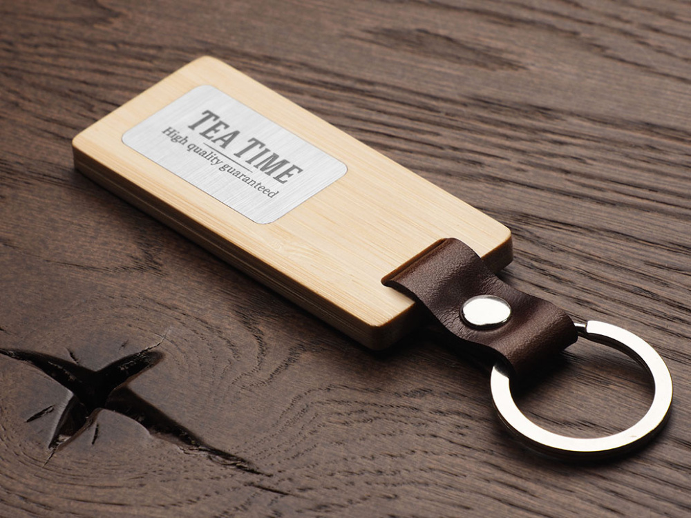 Logo trade business gift photo of: Wooden keyring 1853292