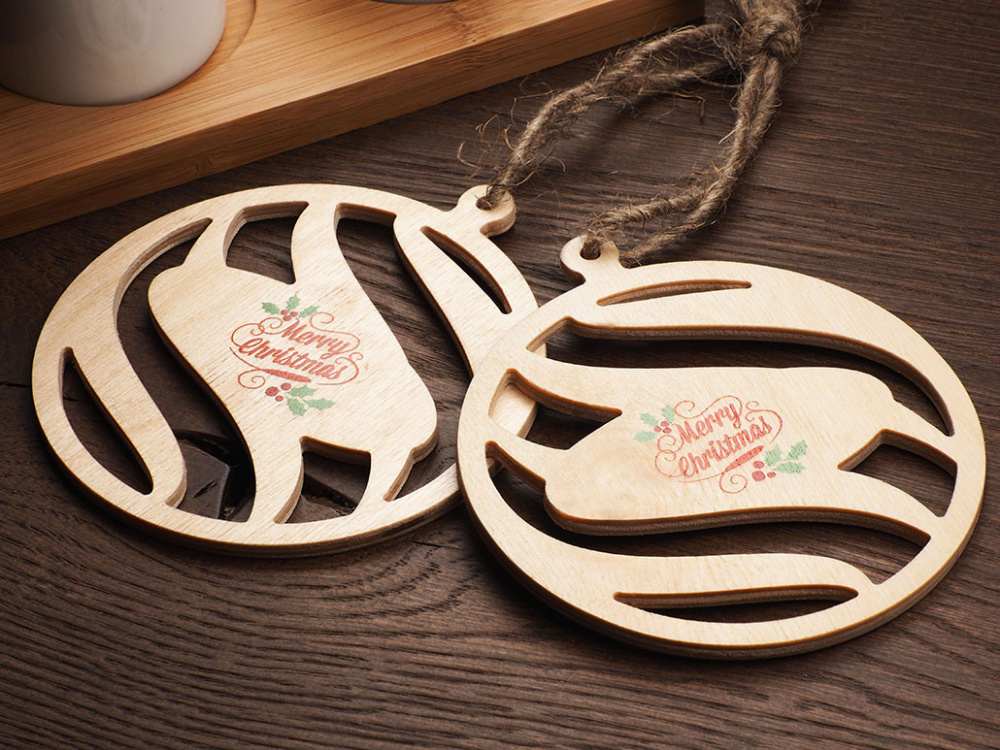 Logo trade promotional giveaway photo of: Wooden Christmas Decoration 1856121