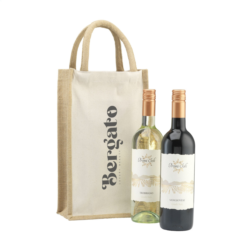 Logotrade promotional merchandise photo of: Jute Canvas Double Wine Bag