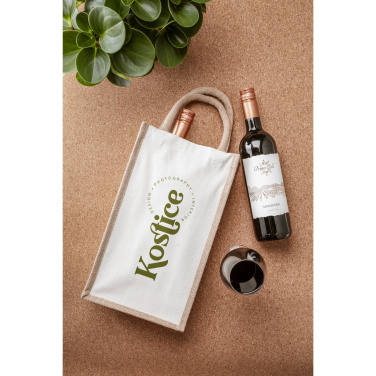 Logotrade promotional products photo of: Jute Canvas Double Wine Bag