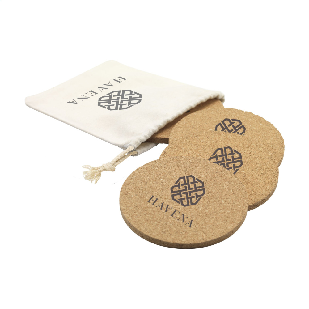 Logo trade business gifts image of: Cork Coaster Set