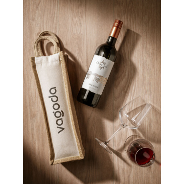 Logo trade promotional items image of: Jute Canvas Wine Bag