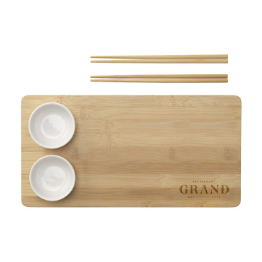 Logotrade promotional gift image of: Temaki Bamboo Sushi Tray gift set