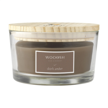 Logo trade promotional products image of: Wooosh Flame Scented Candle Dark Amber