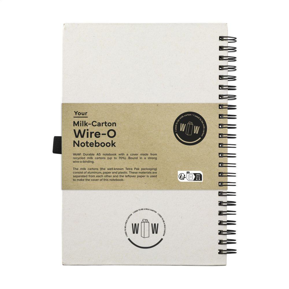 Logotrade promotional merchandise photo of: Milk-Carton Wire-O Paper Notebook A5