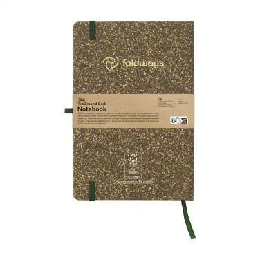 Logo trade promotional merchandise image of: TeaGround Cork Paper Notebook A5