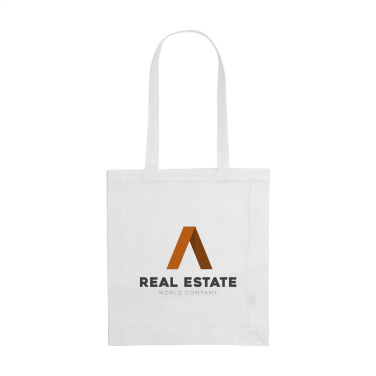 Logo trade promotional giveaways image of: Colour Square Bag GRS Recycled Cotton (150 g/m²)