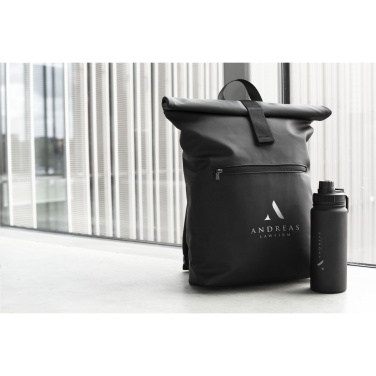 Logo trade promotional merchandise image of: Lennon Roll-Top Recycled Backpack