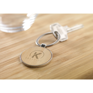 Logo trade promotional gifts picture of: Bamboo Key Circle keyring