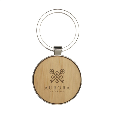 Logo trade business gift photo of: Bamboo Key Circle keyring