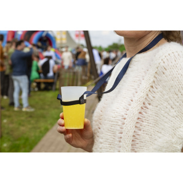 Logotrade promotional merchandise picture of: Lanyard Sublimation RPET 1.5 cm with Cup holder