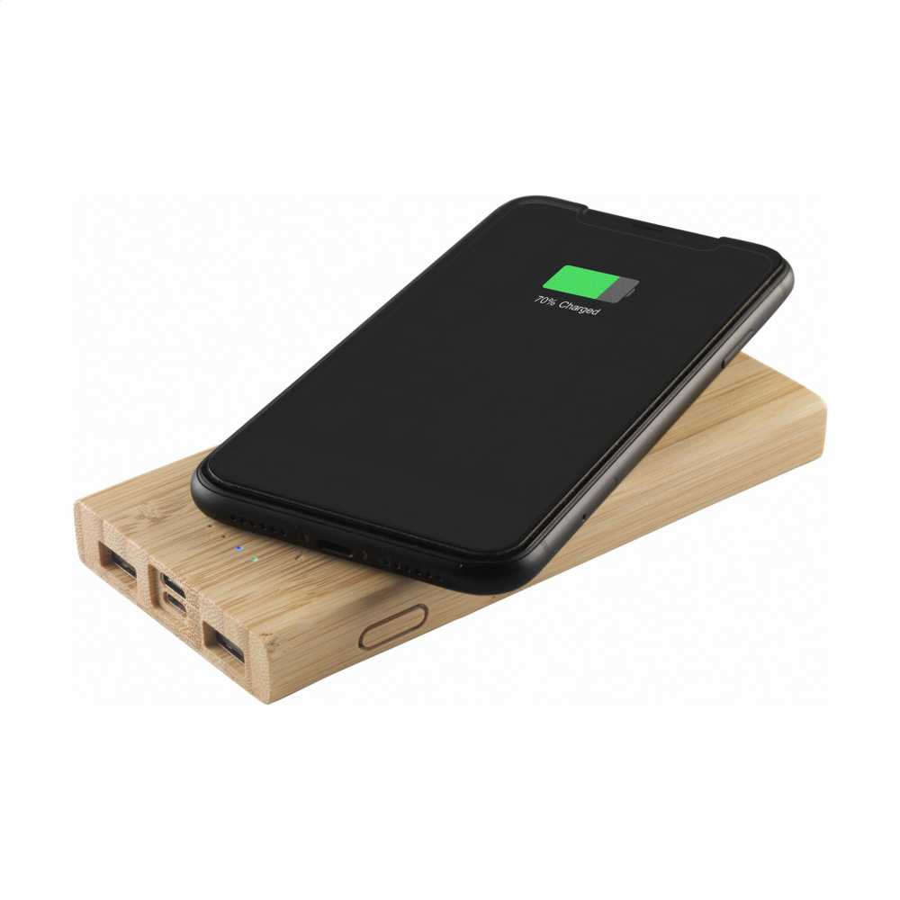Logotrade advertising product picture of: Bamboo 8000 Wireless Powerbank wireless charger