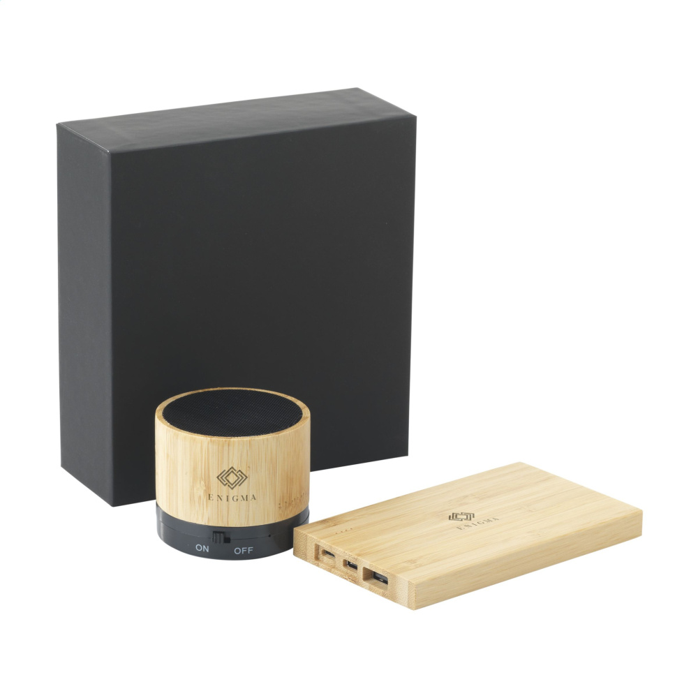 Logo trade promotional products picture of: PowerBox Bamboo gift set