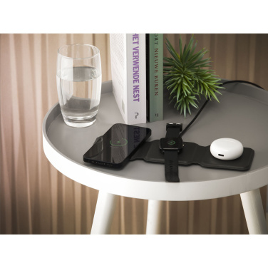 Logo trade promotional merchandise picture of: TriCharge RCS  Recycled PU Wireless Charger