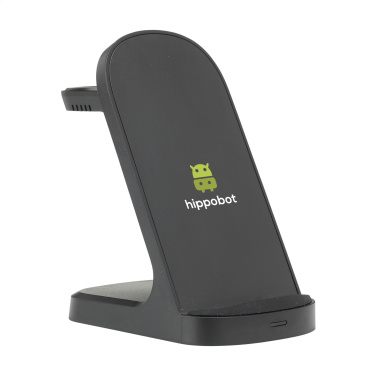 Logotrade promotional merchandise image of: Triple-Up RCS Recycled ABS Wireless Charger Stand