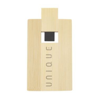 Logo trade business gifts image of: CreditCard USB Bamboo 16 GB
