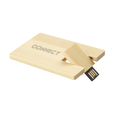Logo trade promotional gifts image of: CreditCard USB Bamboo 32 GB