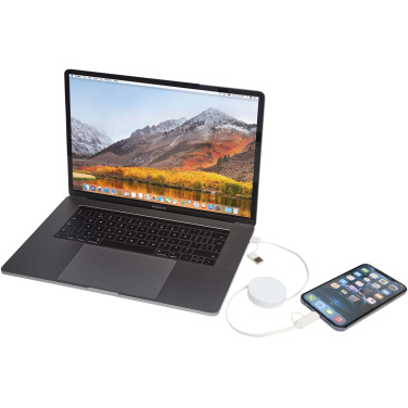 Logotrade promotional giveaways photo of: Citala 5-in-1 recycled plastic 90 cm retractable data sync and 40W fast charge cable