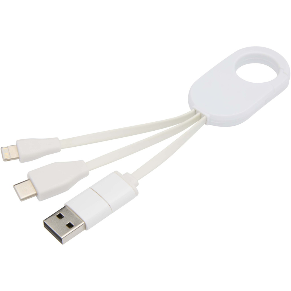Logo trade advertising products image of: Troop 4-in-1 recycled plastic charging cable