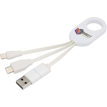 Logo trade promotional item photo of: Troop 4-in-1 recycled plastic charging cable