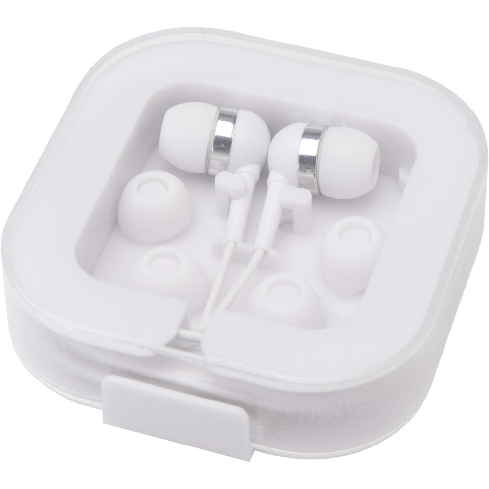Logotrade promotional giveaways photo of: Dofida wired Type-C earbuds with recycled plastic storage box