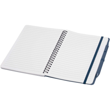 Logo trade promotional giveaways picture of: Thalaasa A5 ocean-bound hard cover notebook with ballpoint pen (black ink)
