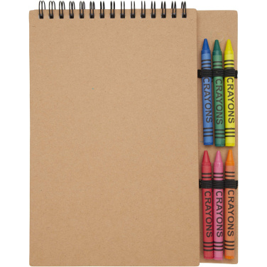 Logotrade business gifts photo of: Doodle A5 spiral soft cover notebook and crayon set