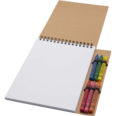 Logotrade corporate gifts photo of: Doodle A5 spiral soft cover notebook and crayon set