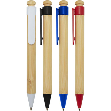Logotrade promotional items photo of: Rattan bamboo and recycled plastic ballpoint pen (black ink)