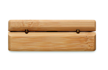 Logo trade promotional gifts image of: TWS earbuds in bamboo case