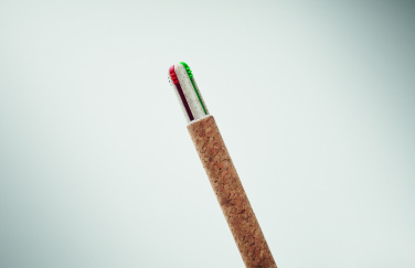 Logo trade corporate gifts image of: Cork 4-colour ink ball pen