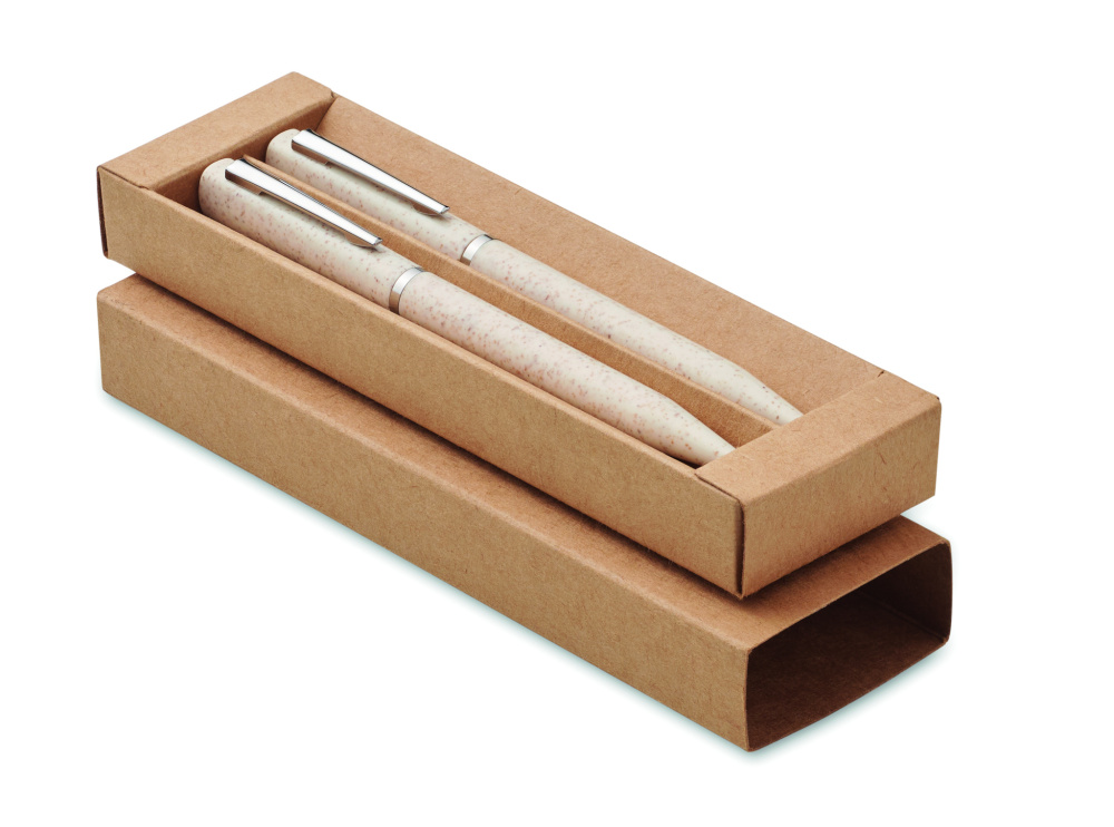 Logotrade corporate gift picture of: Wheat straw/ABS twist pen set