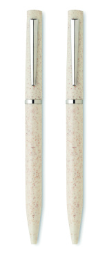 Logo trade promotional product photo of: Wheat straw/ABS twist pen set