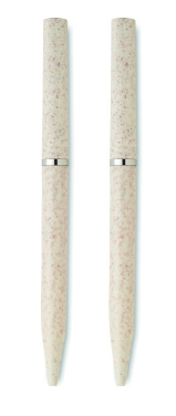 Logotrade promotional merchandise photo of: Wheat straw/ABS twist pen set