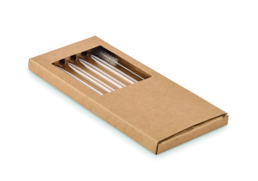 Logotrade promotional item image of: 4 reusable glass straws