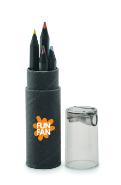 Logo trade promotional giveaways picture of: 6 black colouring pencils