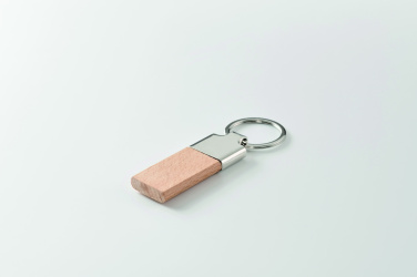 Logo trade advertising product photo of: Key ring with rubber wood