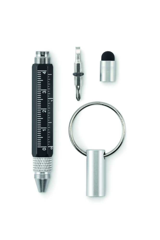 Logo trade promotional giveaways image of: Key ring with twist action pen