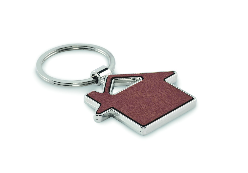 Logo trade promotional giveaways image of: House shaped key ring
