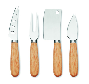 Logo trade promotional merchandise image of: Set of 4 cheese knives