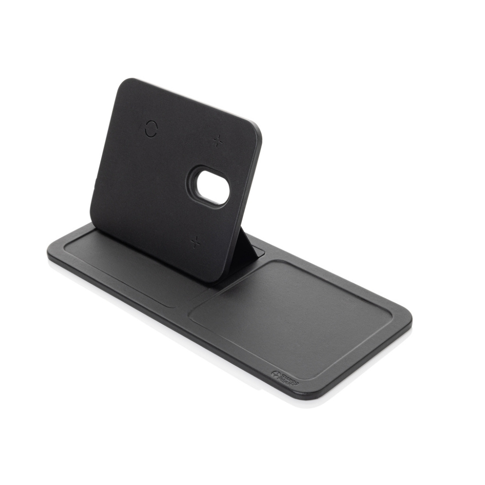 Logotrade advertising product image of: Swiss Peak 3 in 1 RCS recycled PU wireless charger desk tray