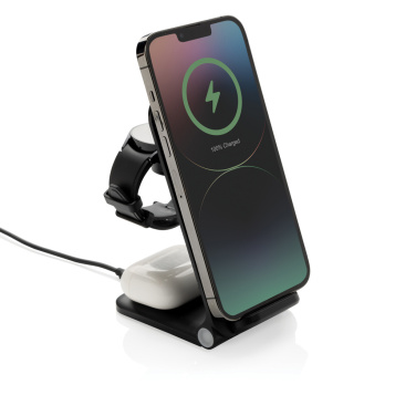 Logo trade advertising products image of: Powerpal 3 in 1 RCS recycled plastic 15W charger