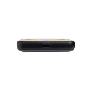 Logo trade corporate gift photo of: Zen RCS rplastic 5000 mah 5W magnetic bamboo powerbank