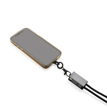 Logo trade promotional giveaways picture of: Terra RCS recycled PET phone cord with dual charge cable