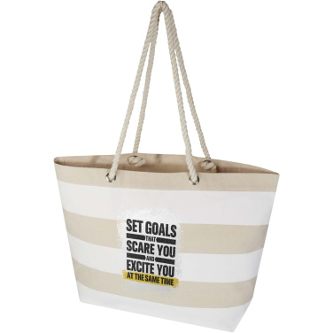Logo trade promotional giveaways image of: Florida 270 g/m² GRS recycled beach tote bag 18L