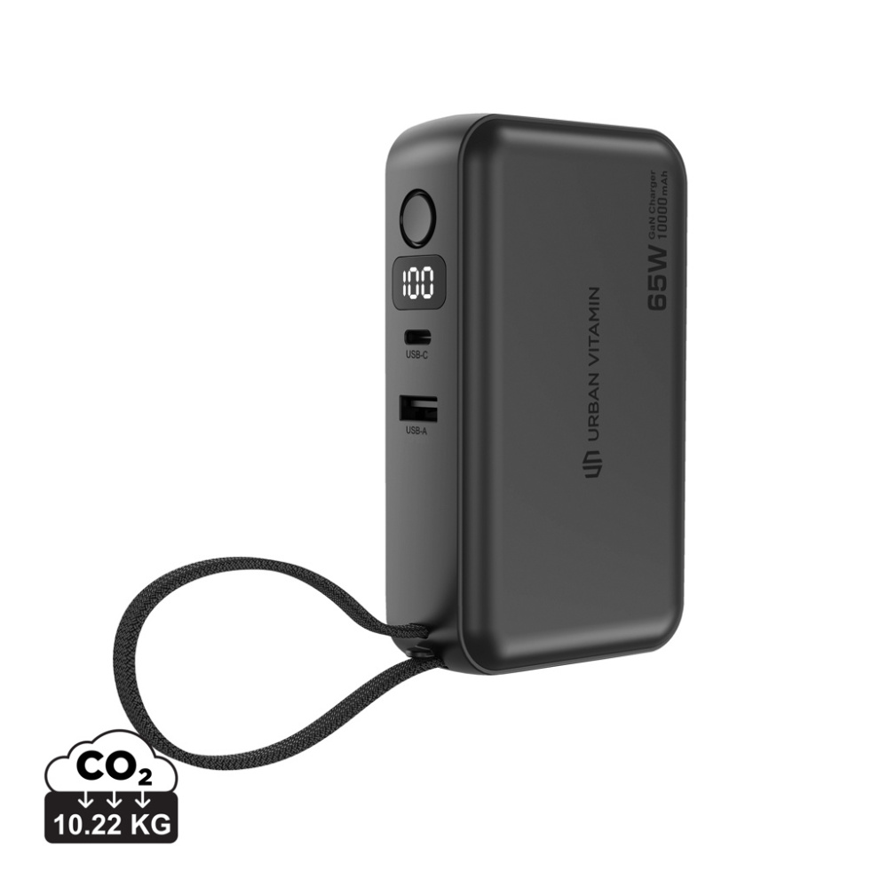 Logotrade promotional product picture of: Urban Vitamin Eureka hybrid GANcharger 10000mah powerbank65W