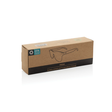 Logo trade corporate gifts image of: Prism RCS recycled plastic sunglasses with bamboo frame