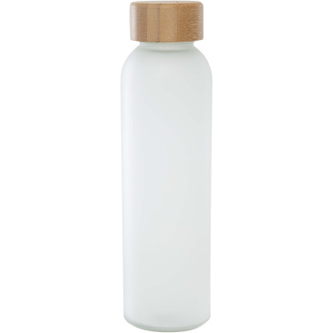 Logo trade promotional products picture of: Lume 500 ml matte soda lime glass bottle with bamboo lid